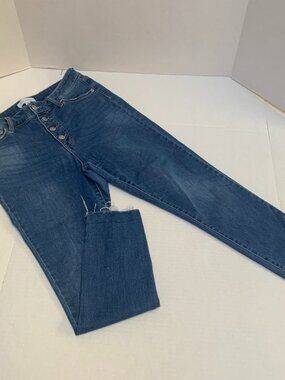 Popsugar Juniors Size 1 Blue Denim Button Fly Jeans Medium Wash